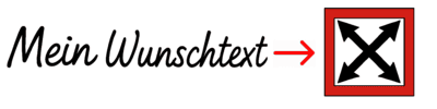 Rechts vom Text →X Rechts vom Text →X