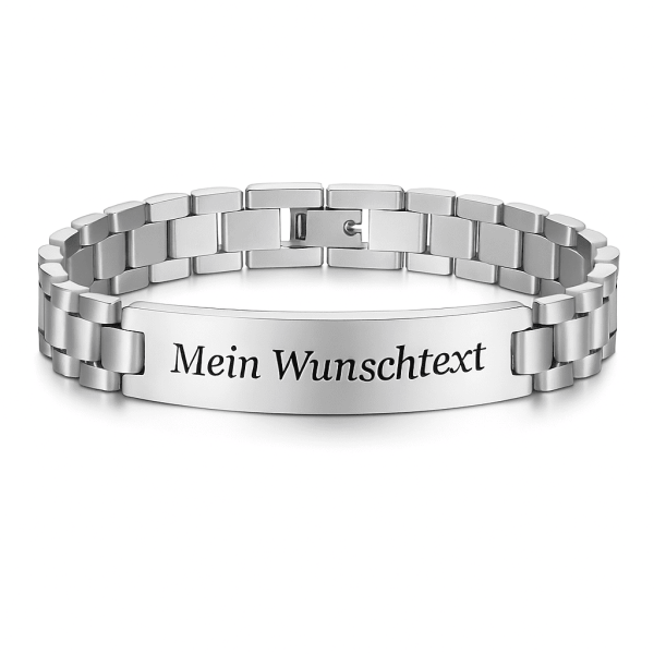 Gravur-Herrenarmband – Personalisiertes Armband mit Wunschtext