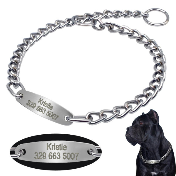 Edelstahl Hundehalsband mit Gravur