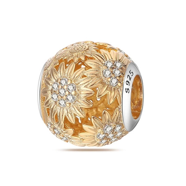 Runder Blumen-Anhänger aus 925 Sterling Silber