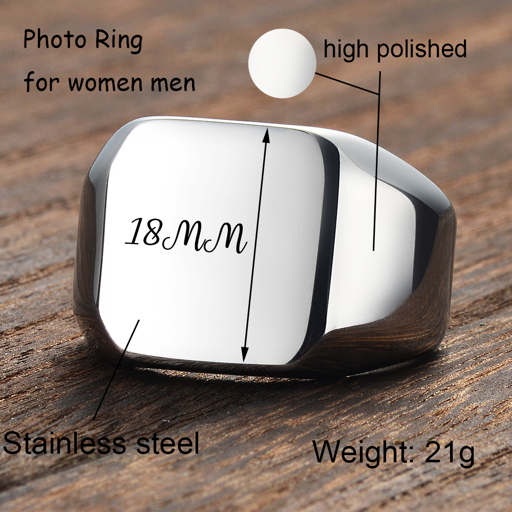 Edelstahl Ring mit Gravur