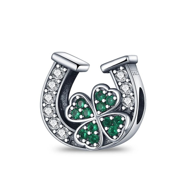 Kleeblatt-Anhänger mit Hufeisen Design aus 925 Sterling Silber