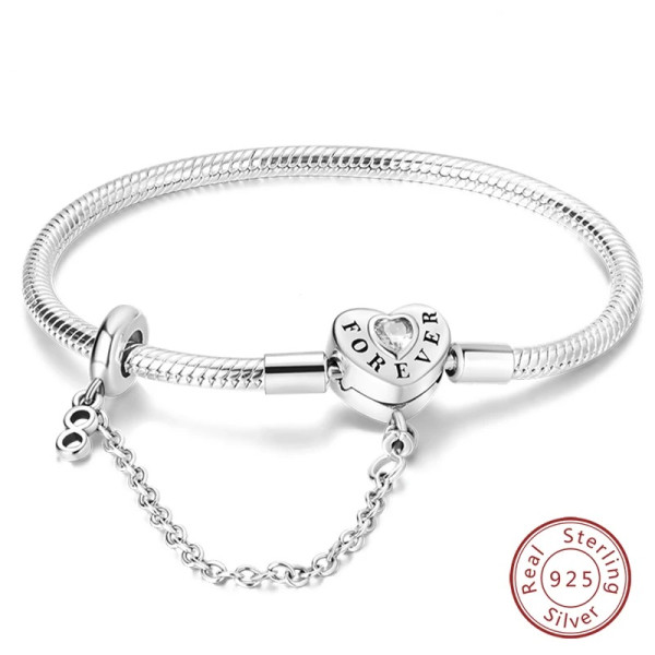 Herz Forever Silberarmband aus 925 Sterling Silber