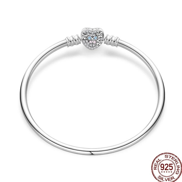 Silberarmband aus 925 Sterling Silber, Armband mit Blauem Zirkonia Augen
