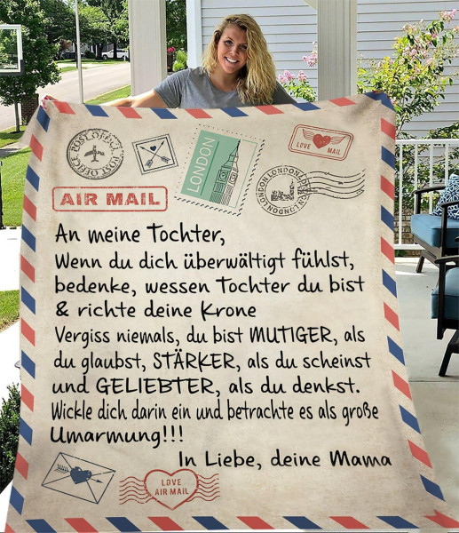 Kuscheldecke mit bedrucktem Text – personalisierte Decke mit Wunschtext
