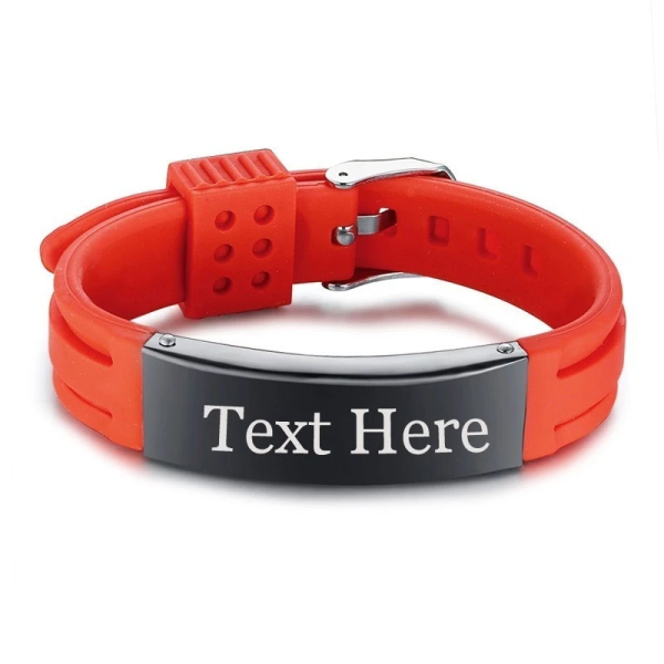 Personalisiertes Silikonarmband Textgravur