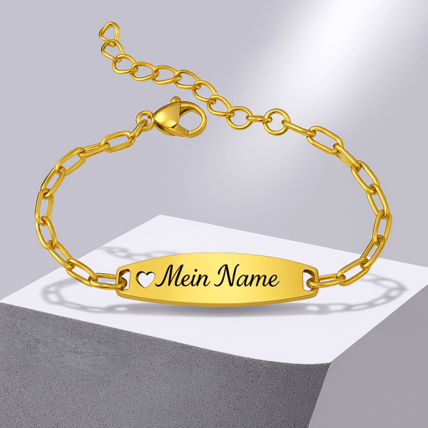 Kinderarmband aus Edelstahl – personalisiertes Armband mit Gravur