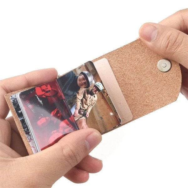 Mini-Fotoalbum aus echtem Leder – Personalisierter Schlüsselanhänger