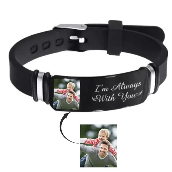 Silikonarmband mit Foto & Wunschtext – Personalisiertes Armband