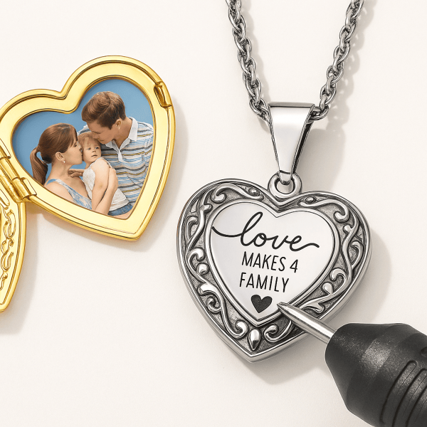 Foto Medaillon Halskette – Personalisierte Kette mit Gravur & Bild im Anhänger