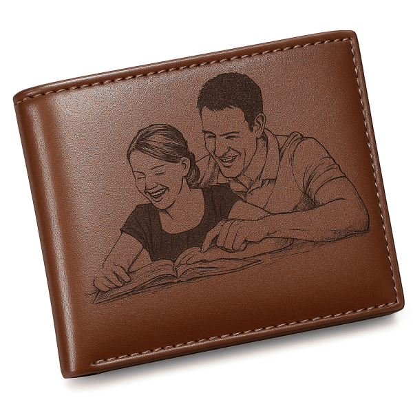 Herren Brieftasche mit Gravur – personalisiertes Portemonnaie mit Foto & Text