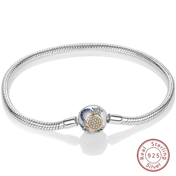 Silberarmband aus 925 Sterling Silber mit Rundem Stern-Anhänger