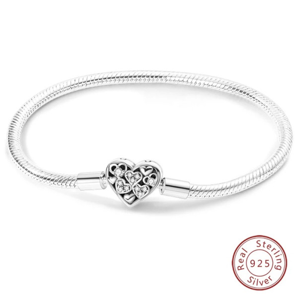 Silberarmband aus 925 Sterling Silber aus 925 Sterling Silber mit Herzanhänger