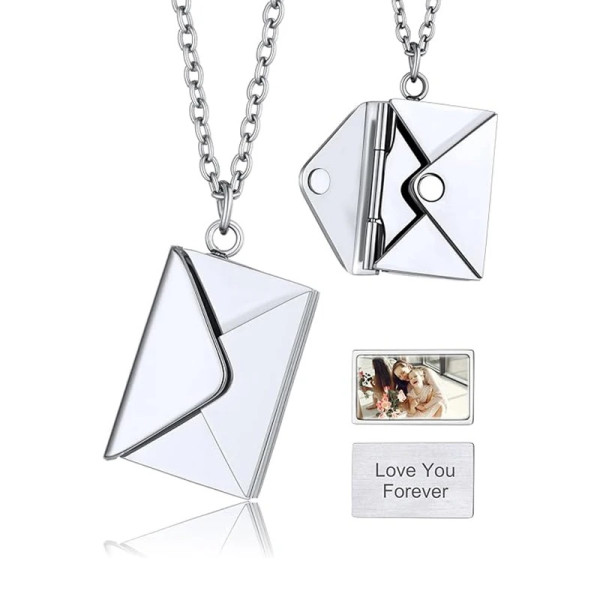 Gravierte Brief-Halskette mit Wunschtext – Personalisierte Damenkette aus Edelstahl