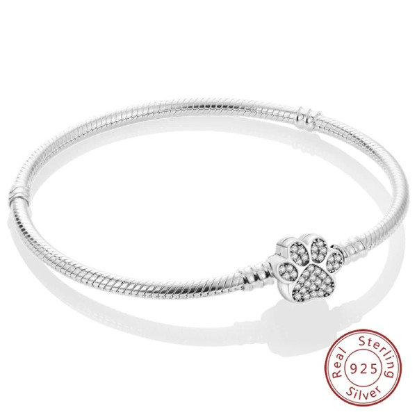 Pfoten- Silberarmband aus 925 Sterling Silber