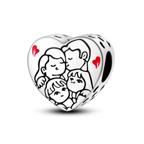 Herz-Anhänger (Familie) aus 925 Sterling Silber