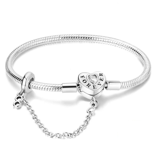 Herz Forever Silberarmband aus 925 Sterling Silber