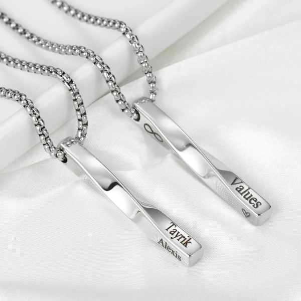 Säulen-Halskette – personalisierte Gliederkette mit Gravur