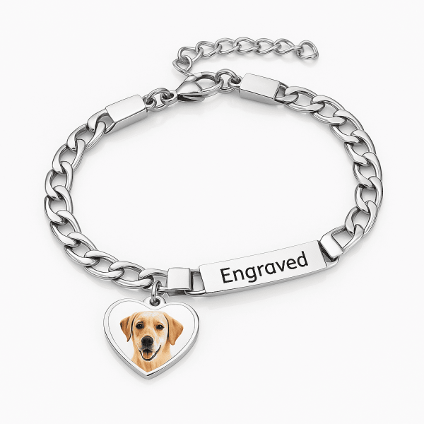 Armband mit Foto & Wunschtext Gravur – Personalisiertes Edelstahlarmband