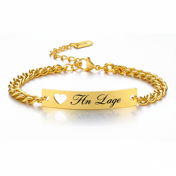Herz-Armband für Damen – personalisierte Wunschtext & Symbol Gravur