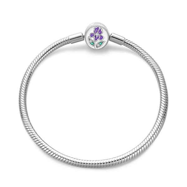 Silberarmband aus 925 Sterling Silber (Blume) mit buntem Zirkonia