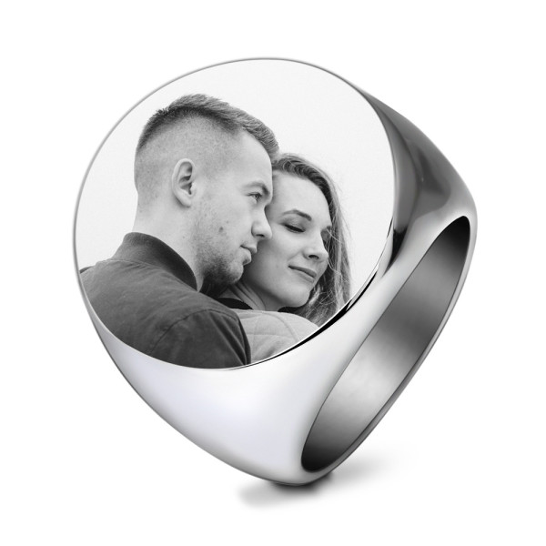 Edelstahl Ring mit Gravur – Personalisierter Partnerring mit Wunschtext & Symbolen