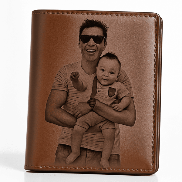 Herren Portemonnaie mit Gravur – personalisierte Brieftasche mit Foto & Text