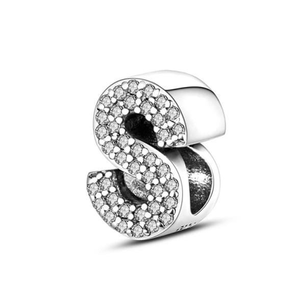 Buchstaben-Anhänger „S“ mit Zirkonia aus 925 Sterling Silber