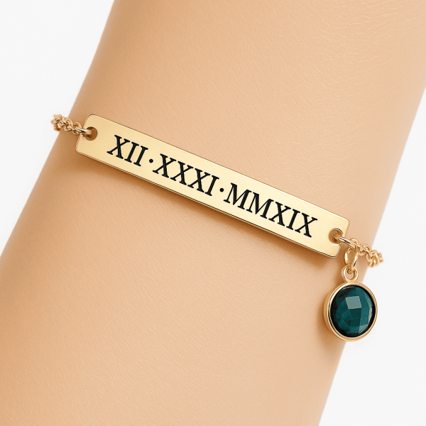 Geburtsstein Armband – personalisiertes Armband mit Gravur