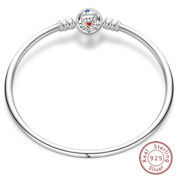 Silberarmband aus 925 Sterling Silber (Spinnennetz) mit Kugelanhänger
