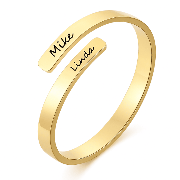 Personalisierter Spiralring – Gravur mit Wunschtext & Symbol