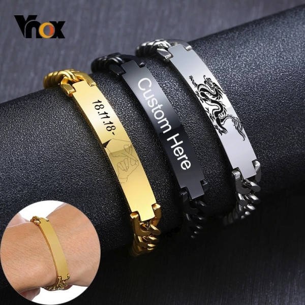 Herren Gliederarmband Textgravur