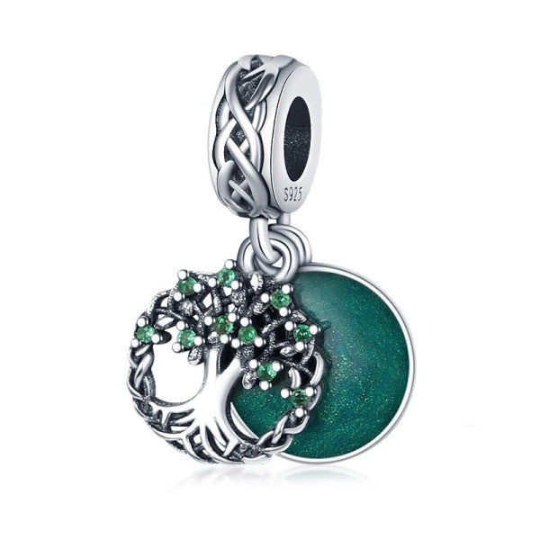 Runder Baum-Anhänger aus 925 Sterling Silber