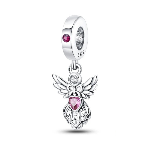 Anhänger aus 925 Sterling Silber mit rotem Zirkonia-Stein aus 925 Sterling Silber