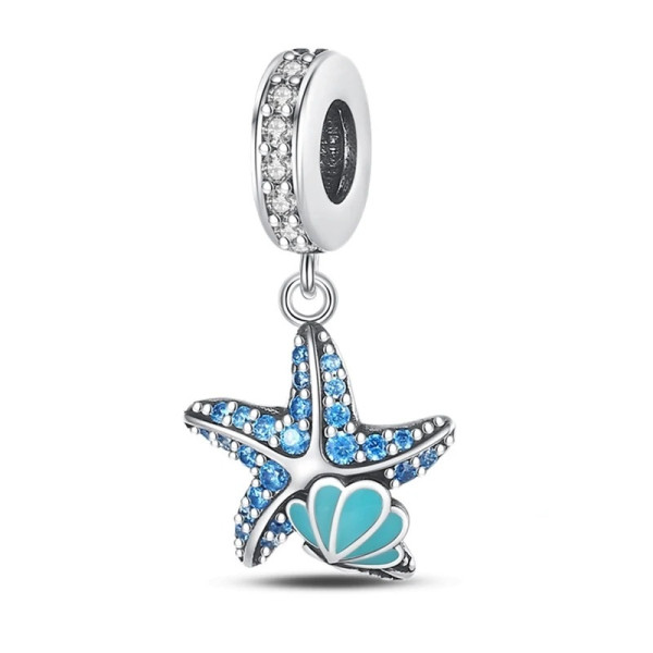 Seestern-Anhänger (mit Leuchteffekt) aus 925 Sterling Silber