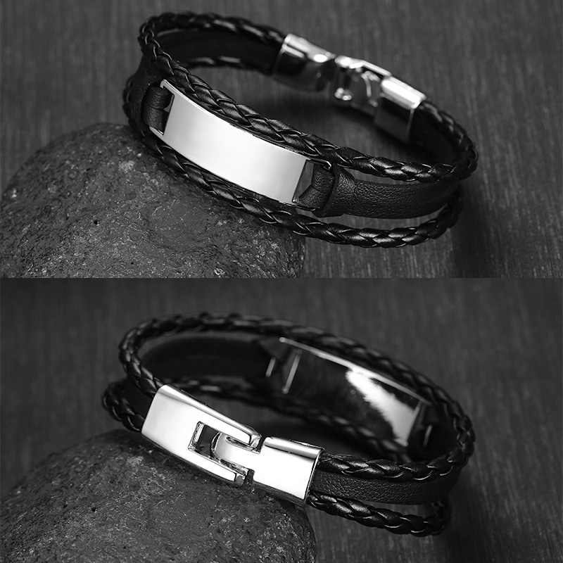 Herren Lederarmband mit Gravur