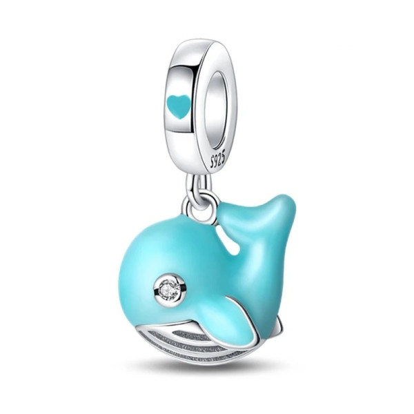 Bunter Zirkonia-Anhänger mit Feder aus 925 Sterling Silber