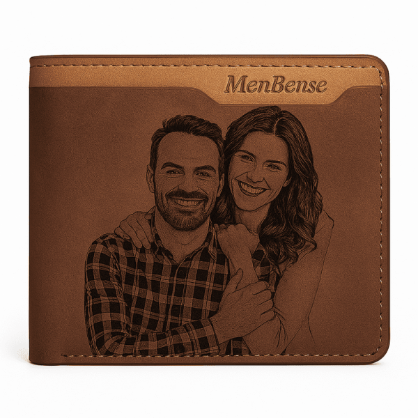 Herren Gravur-Brieftasche – personalisiertes Portemonnaie mit Foto & Wunschtext