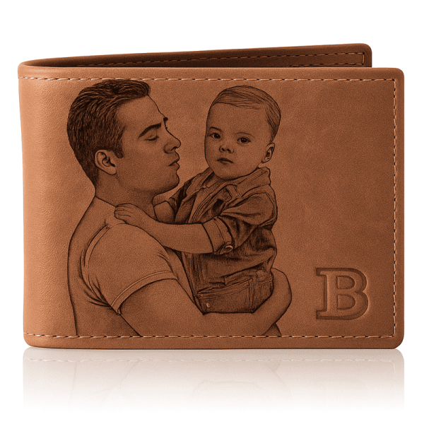 Herren Brieftasche mit Gravur – personalisierte Geldbörse mit Foto & Text