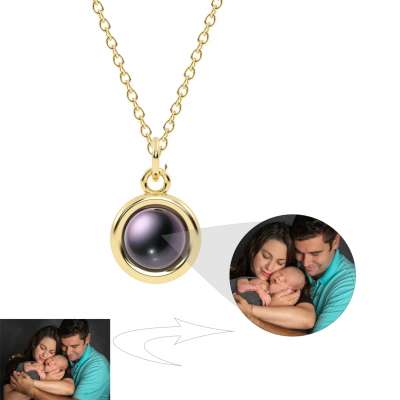 Vennliebe Foto Halskette Mit Herz - Personalisierte Projektionskette S925 Silber