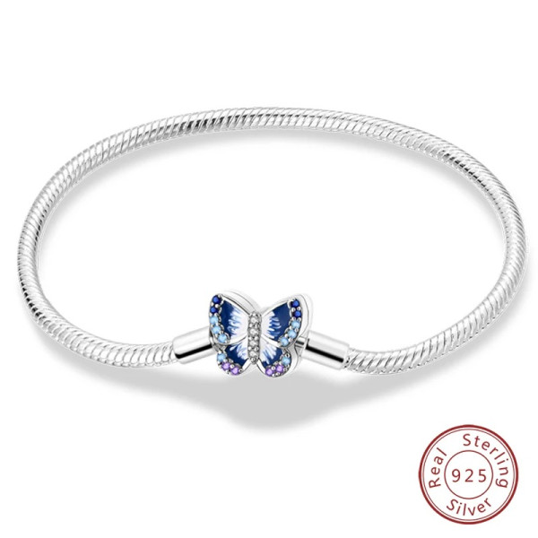 Silberarmband aus 925 Sterling Silber (Schmetterling) mit buntem Zirkonia