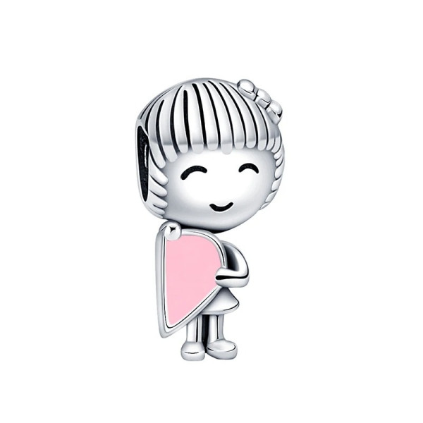 Halbherz-Anhänger (Frau) aus 925 Sterling Silber