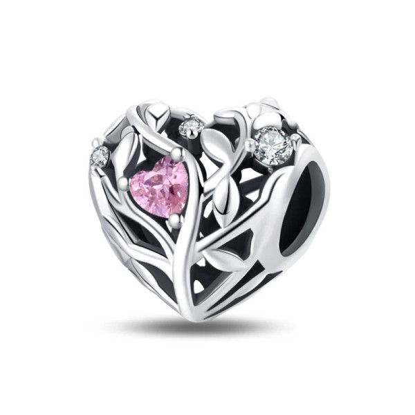 Herz-Anhänger mit Rosa Zirkonia aus 925 Sterling Silber