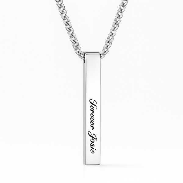 Silberne Halskette mit Gravur, Personalisierte Halskette mit mehreren Namen