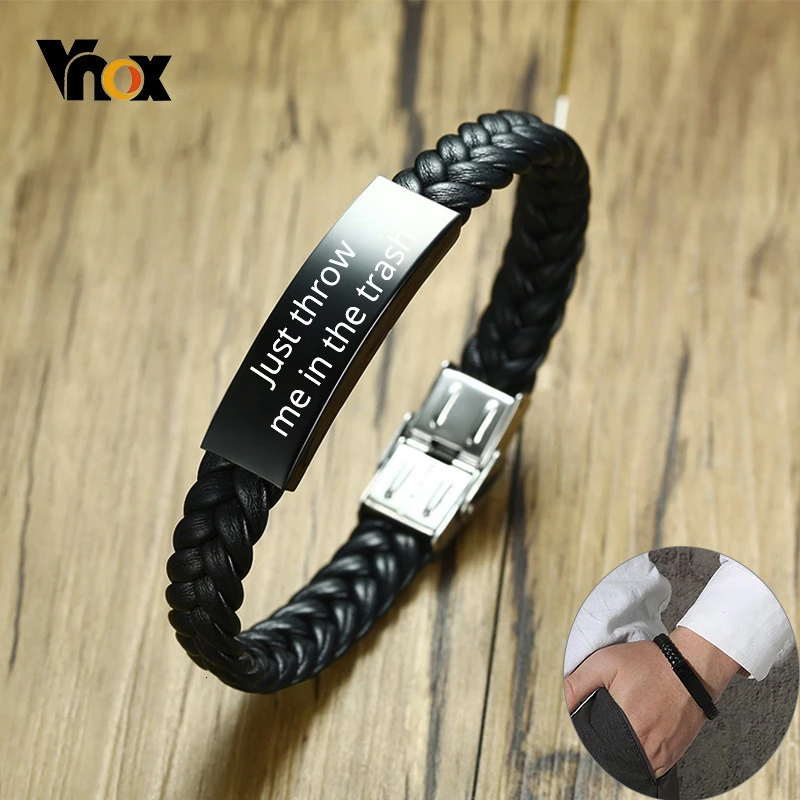 Herren Lederarmband mit Textgravur