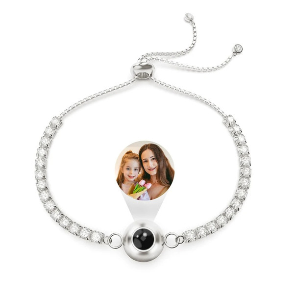 Edelstahl Projektionsarmband mit eigenem Bild – Fotoarmband für Damen
