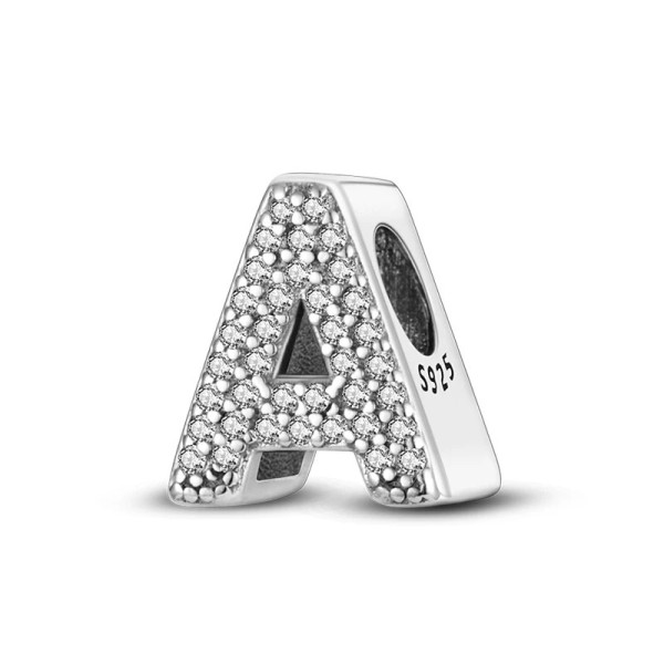 Buchstaben-Anhänger „A“ mit Zirkonia aus 925 Sterling Silber