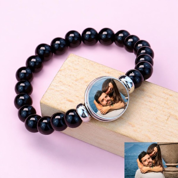 Personalisiertes Foto Armband mit eigenem Bild – Rundes Fotomedaillon