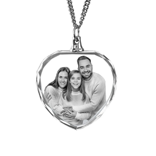 3D-Foto-Halskette mit eigenem Bild – Personalisierte Kristallkette