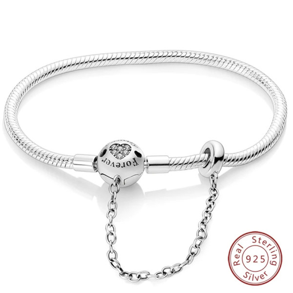 Herzkugel Silberarmband aus 925 Sterling Silber